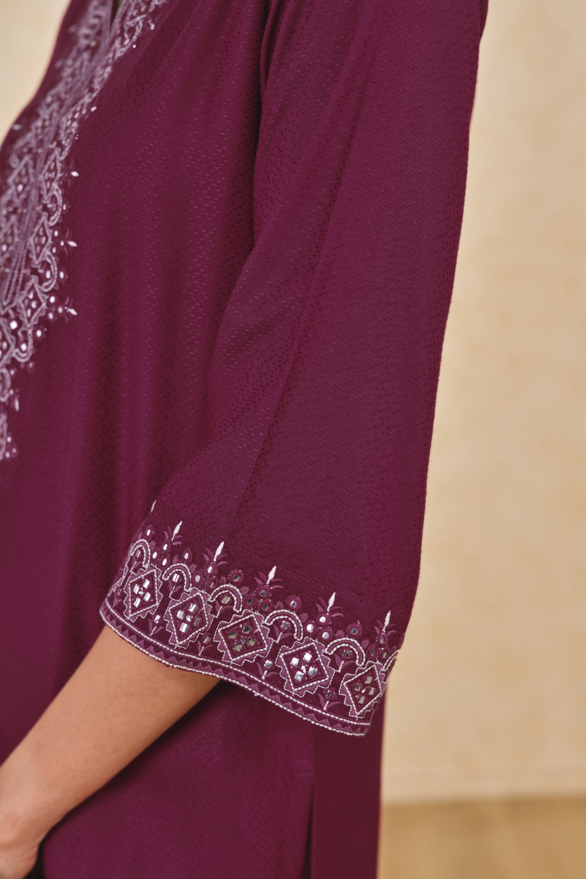 The Sajni Kurta, Wine, image 6